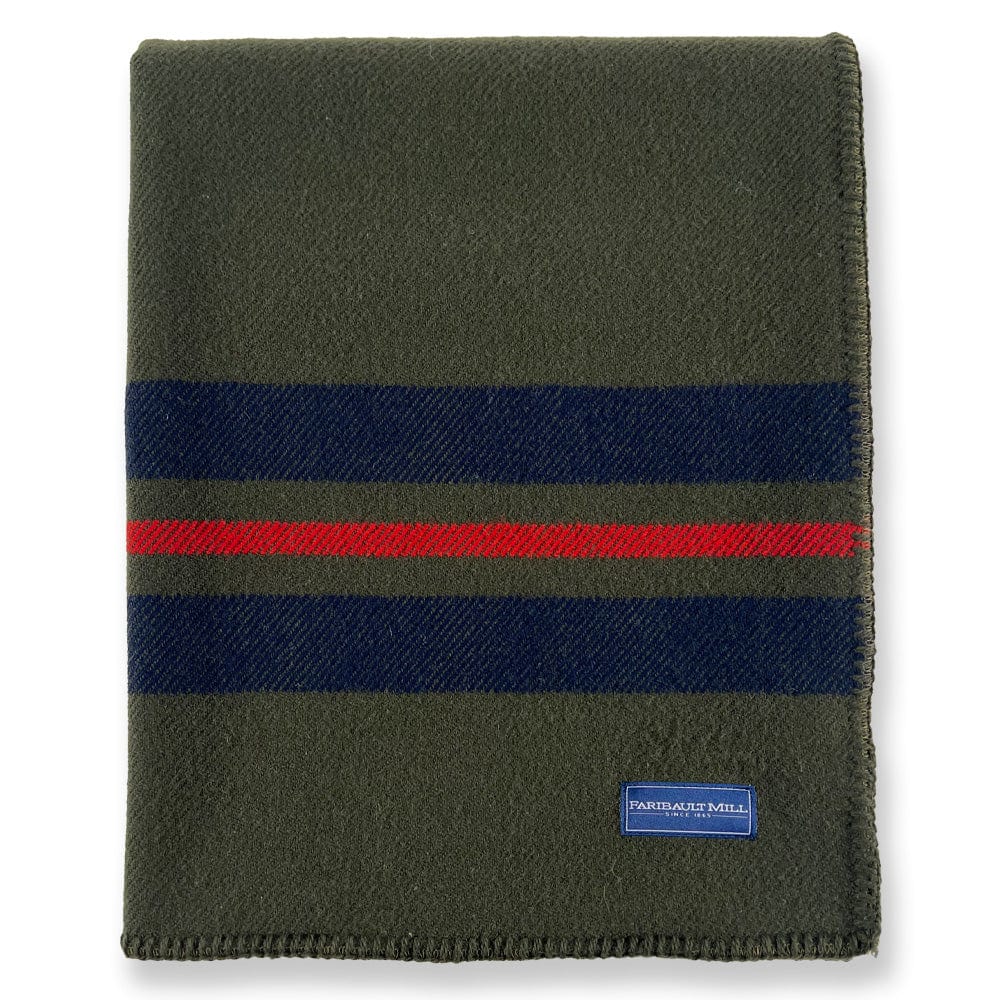 Factory Second Cabin Wool Throw Olive