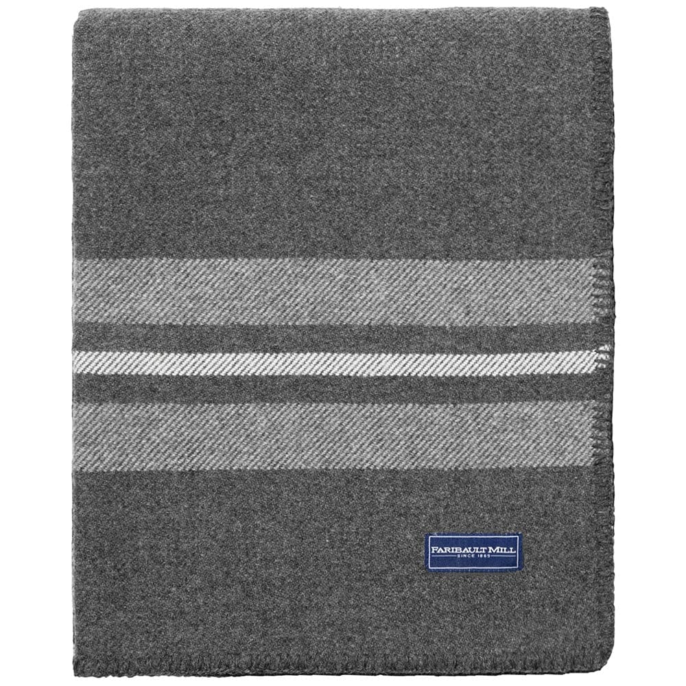 Factory Second Cabin Wool Throw Blanket - Charcoal 50" x 72" active Factory Second Cabin Wool Throw machine washable
