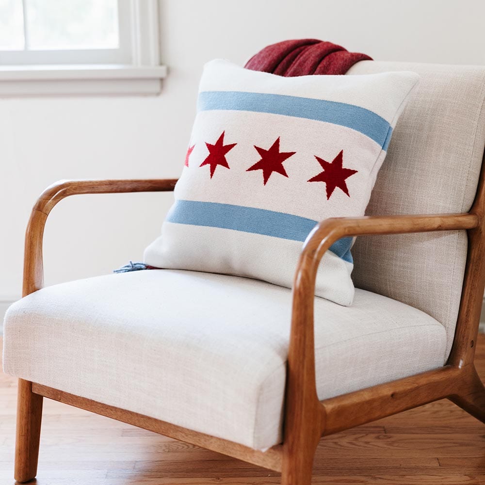 Chicago Flag Pillow Case active Current Dry clean or hand wash Sale