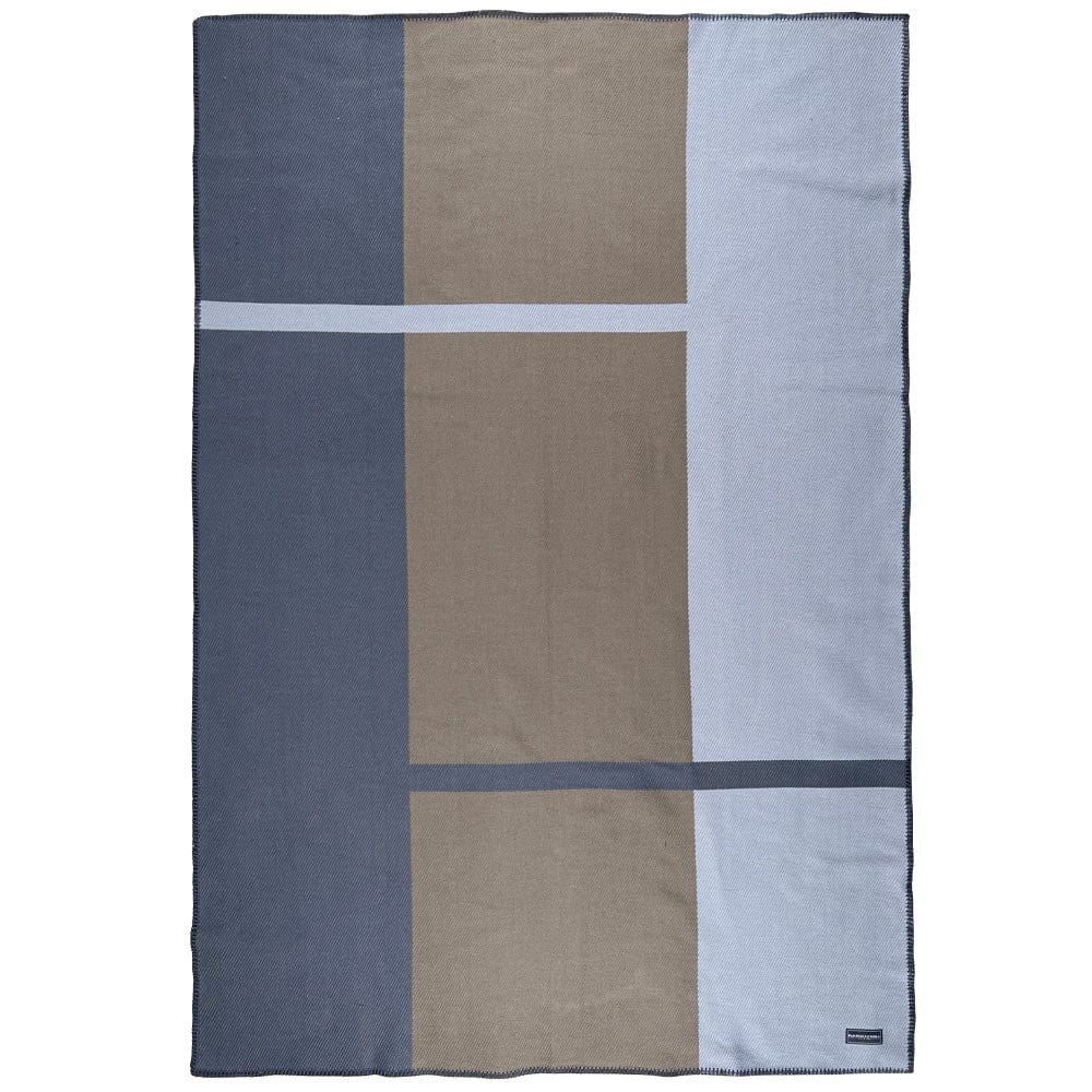 Limited Edition Color Block Cotton Throw Indigo active machine washable