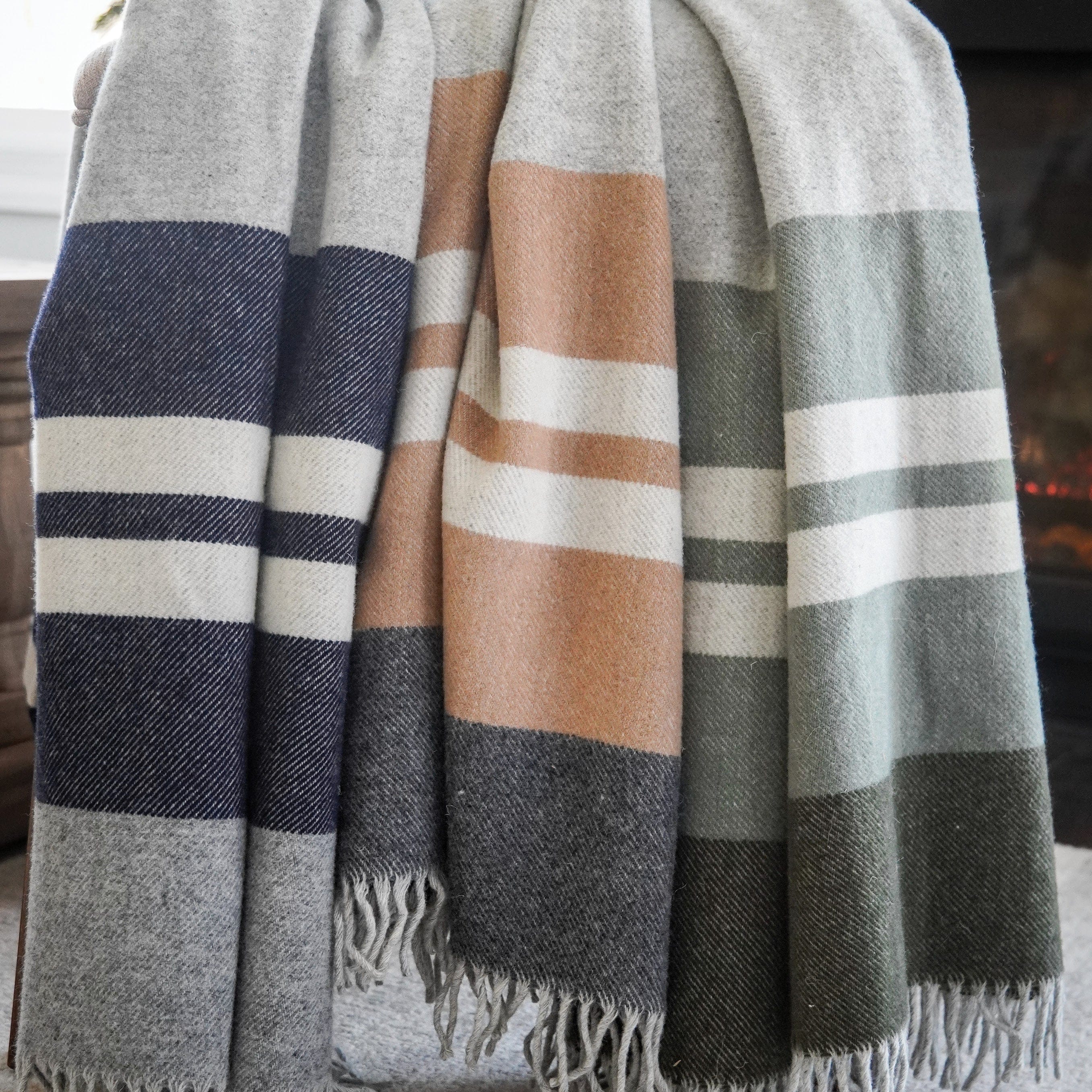 Cottage Wool Throw Blanket active Full Price group-gallery machine washable Patterns & Plaids