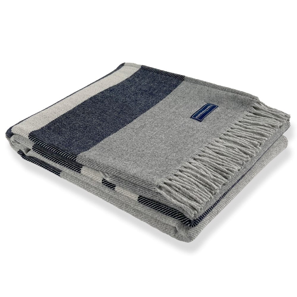 Cottage Wool Throw Blanket - Blue/Gray 49" x 72" active Full Price group-gallery machine washable Patterns & Plaids