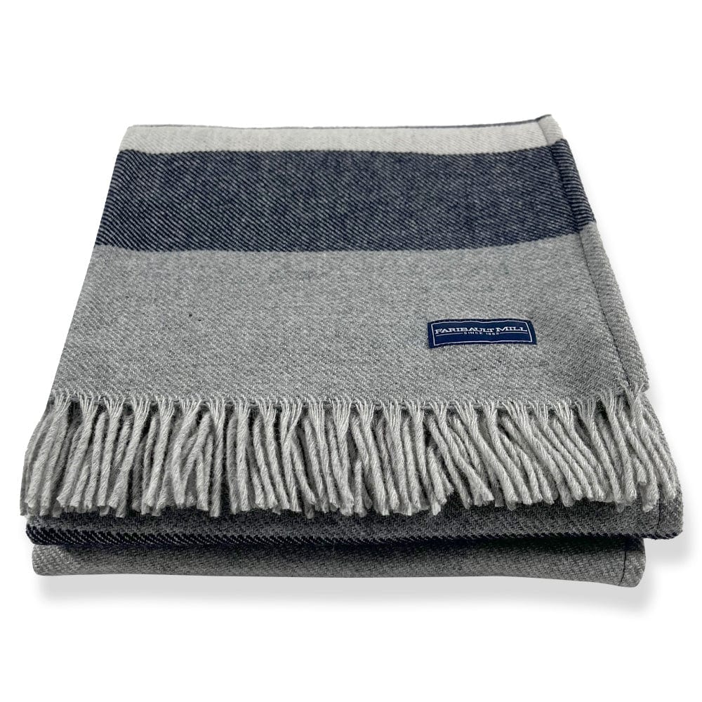Cottage Wool Throw Blanket - Blue/Gray active Full Price group-gallery machine washable Patterns & Plaids