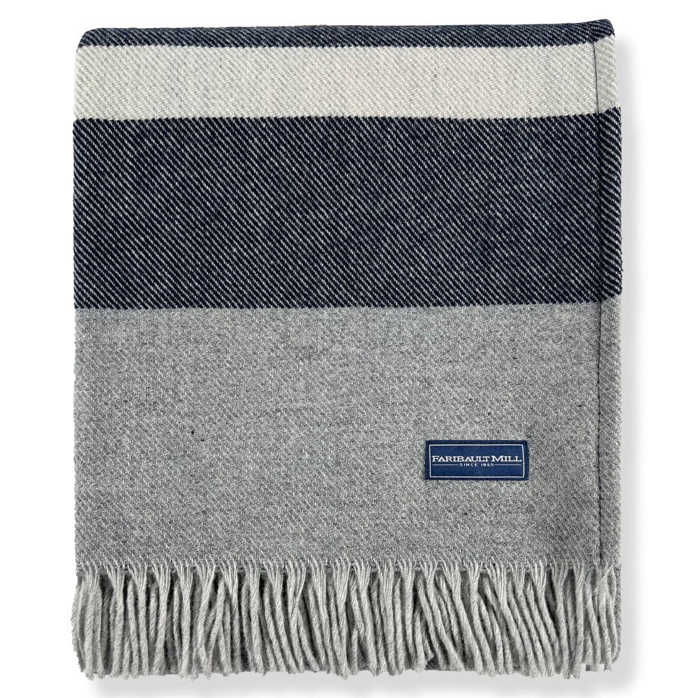 Cottage Wool Throw Blanket - Blue/Gray active Full Price group-gallery machine washable Patterns & Plaids