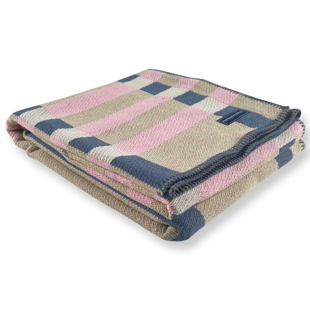 Frame Plaid Cotton Throw - Beige active Dry clean or hand wash
