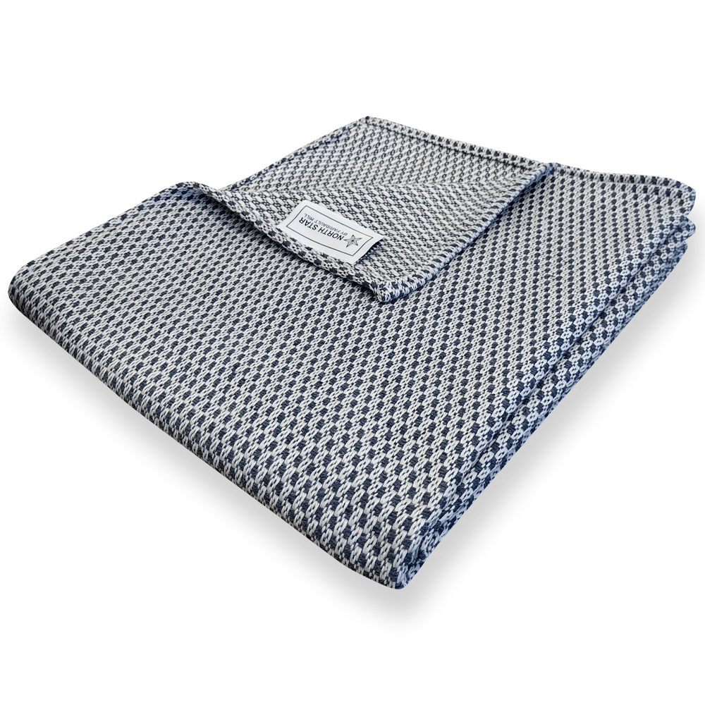 Factory Second North Star Crepe Throw - Blue Blue Current group-gallery Machine Washable sustainable throws