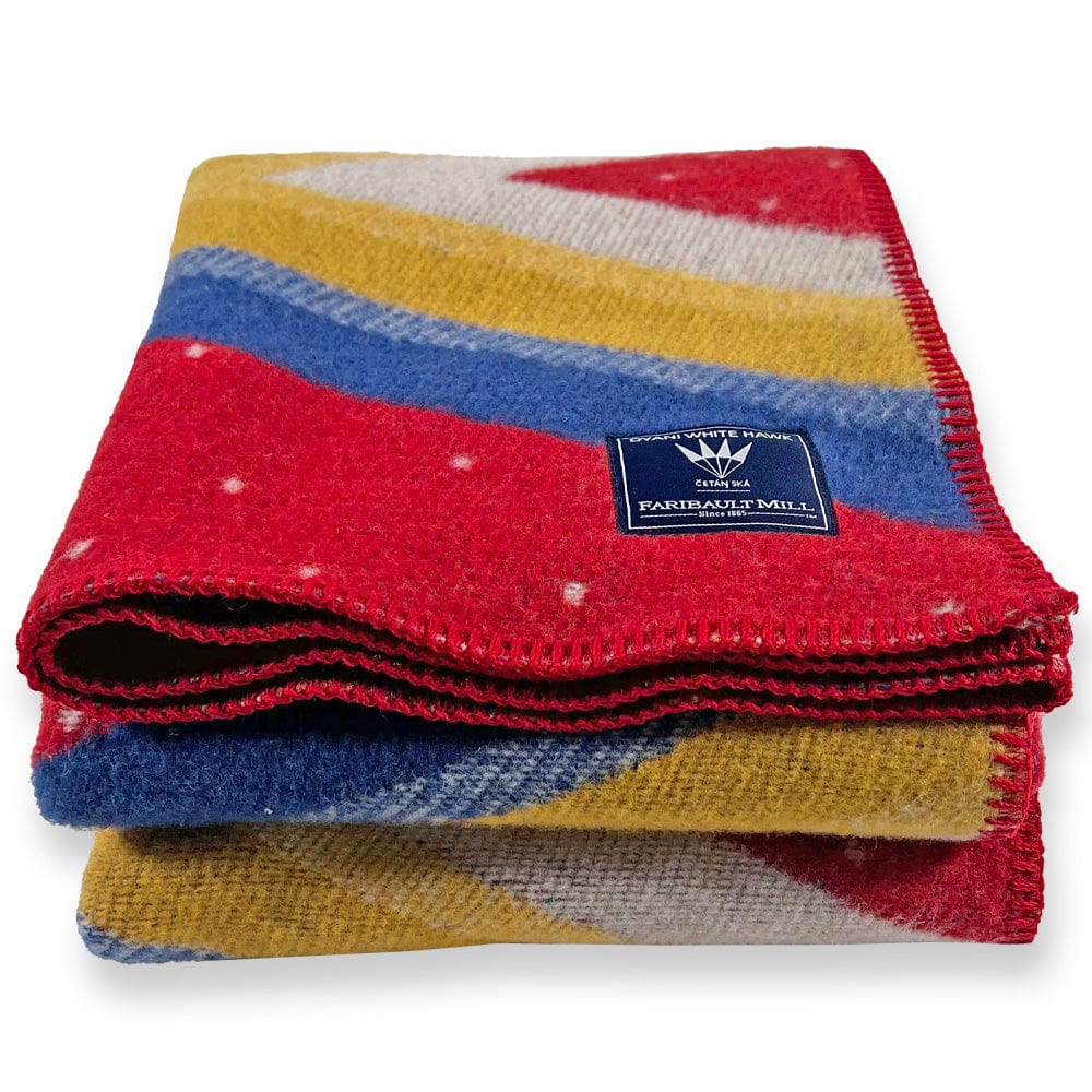 Factory Second Dyani White Hawk Honor Wool Throw active Artist Collection Current Dry clean or hand wash Factory Second Dyani White Hawk Wool Throw