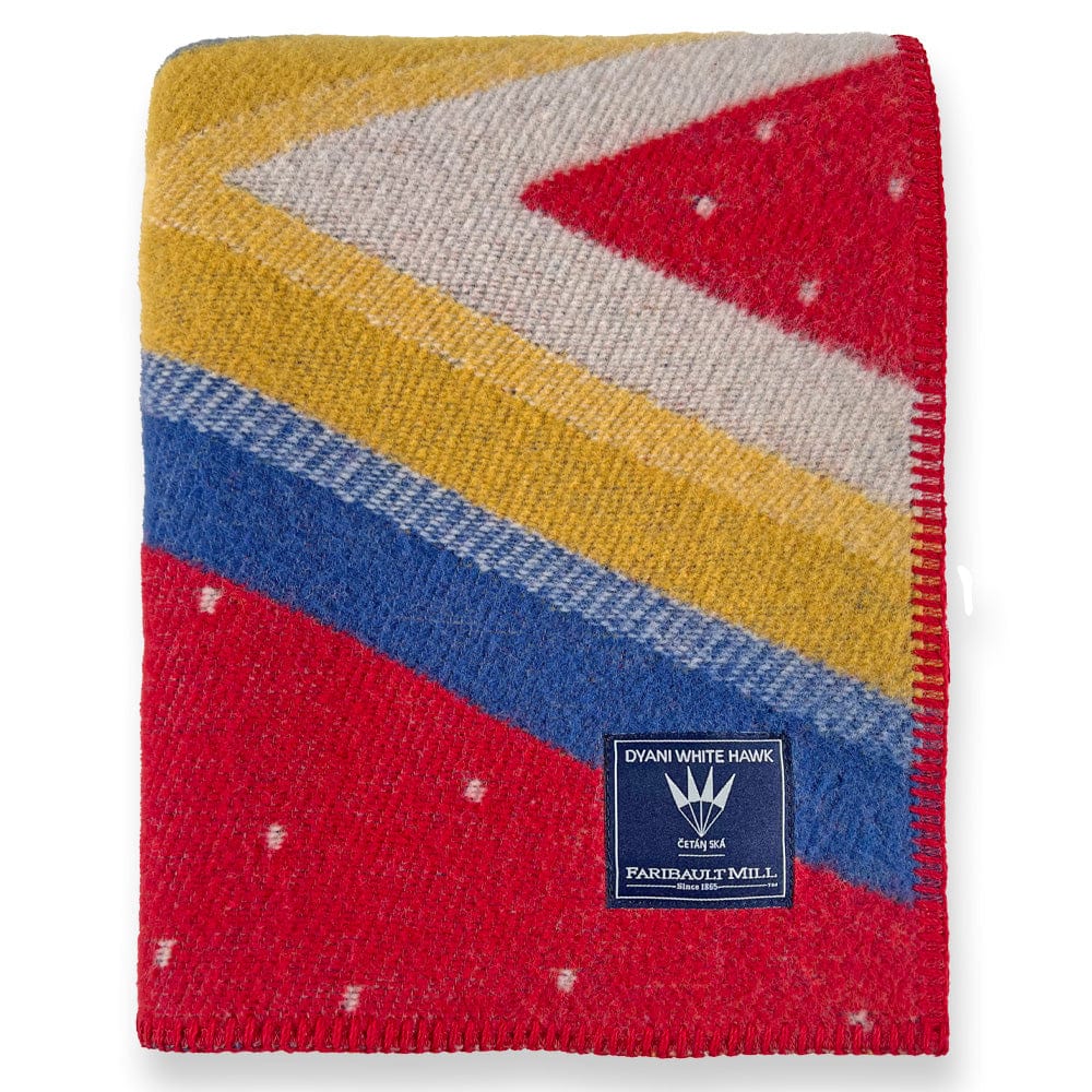 Factory Second Dyani White Hawk Honor Wool Throw active Artist Collection Current Dry clean or hand wash Factory Second Dyani White Hawk Wool Throw