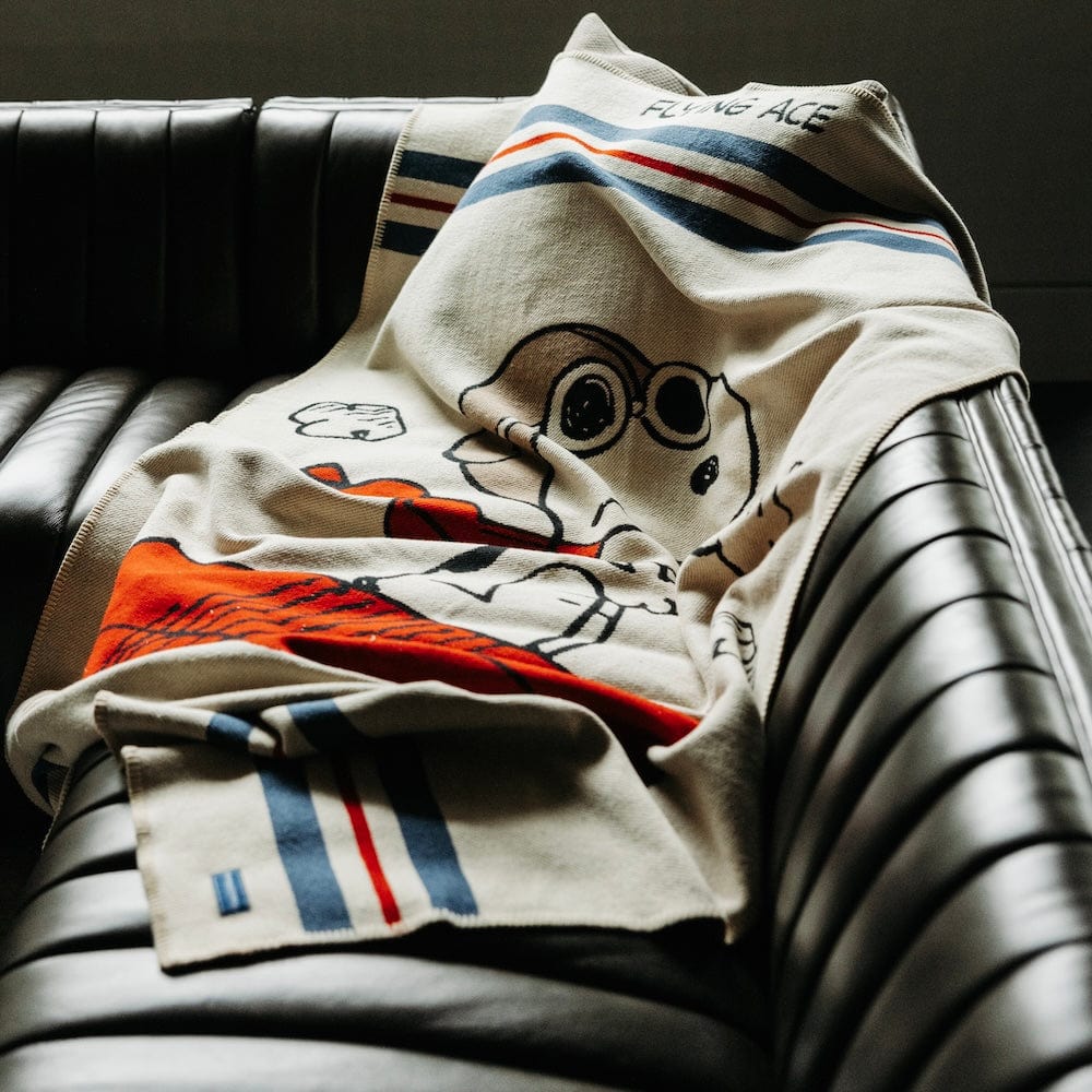 Snoopy Flying Ace Wool Throw Blanket active Current Dry clean or hand wash Full Price Peanuts Peanuts Wool Throw