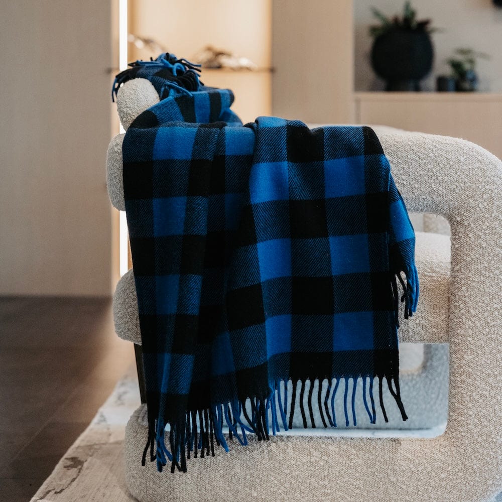 Buffalo Check Wool Throw Blanket - Admiral Blue active Buffalo Check Wool Throw Current Full Price group-gallery machine washable New Lower Price Patterns & Plaids
