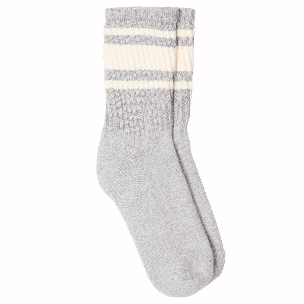 Faribault Mill x American Trench Retro Stripe Socks - Heather Gray One Size active Current Faribault Mill x American Trench Retro Stripe Socks Full Price machine washable Socks