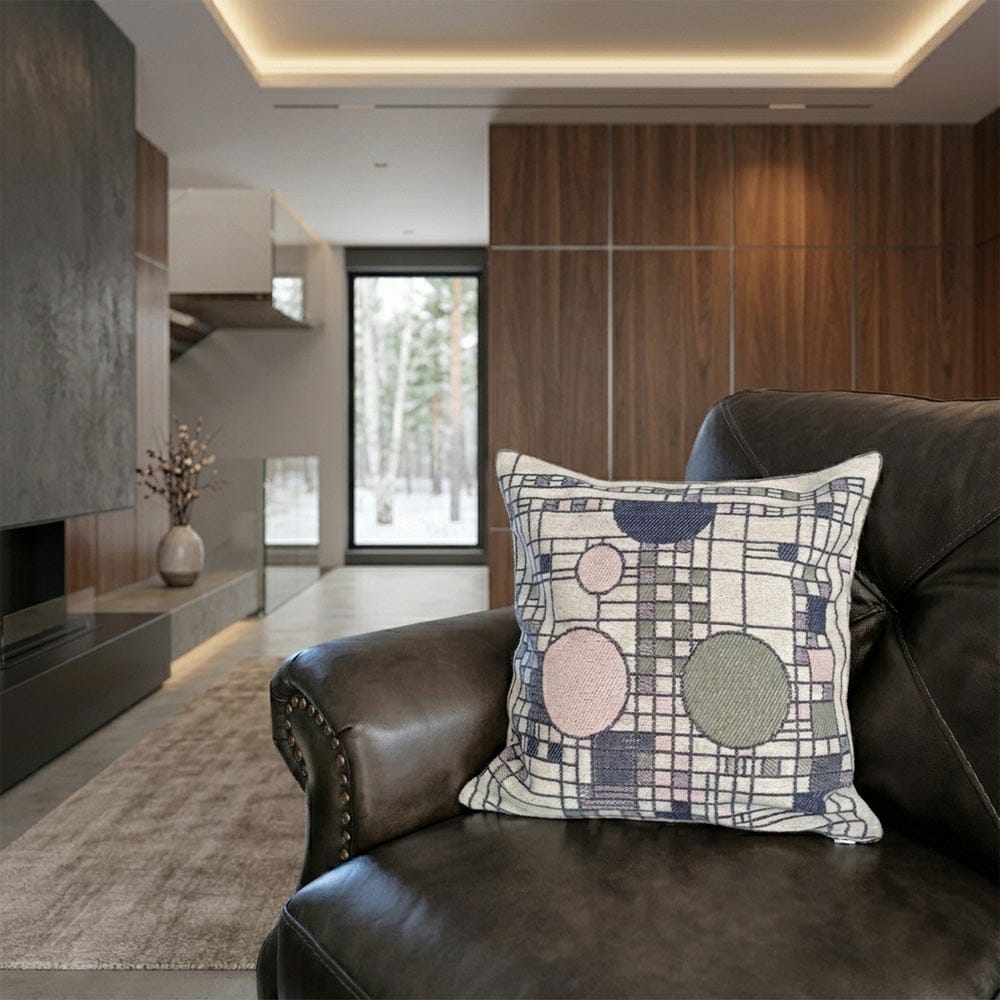 Frank Lloyd Wright Coonley Playhouse Art Glass Pillow Case active Current Dry clean or hand wash Frank Lloyd Wright Full Price