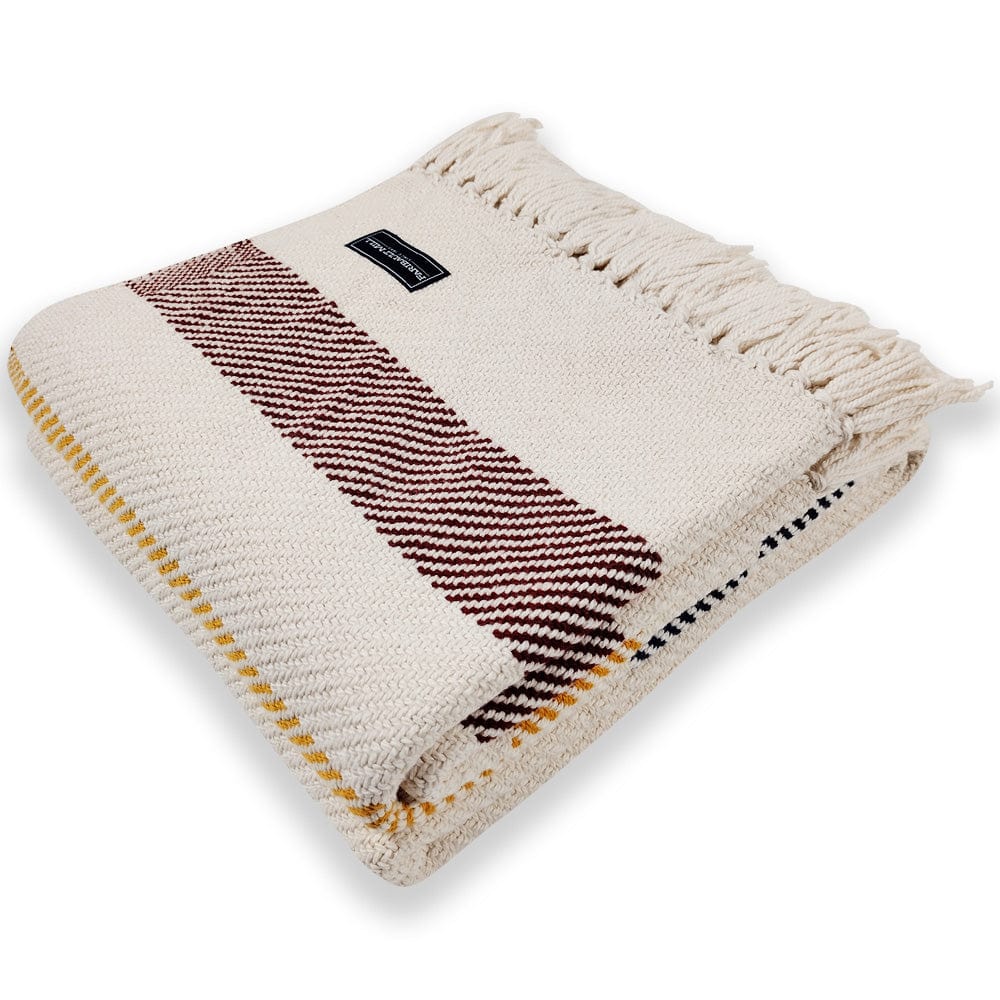 Frontier Cotton Throw Natural active Current Full Price machine washable New Lower Price Stripes