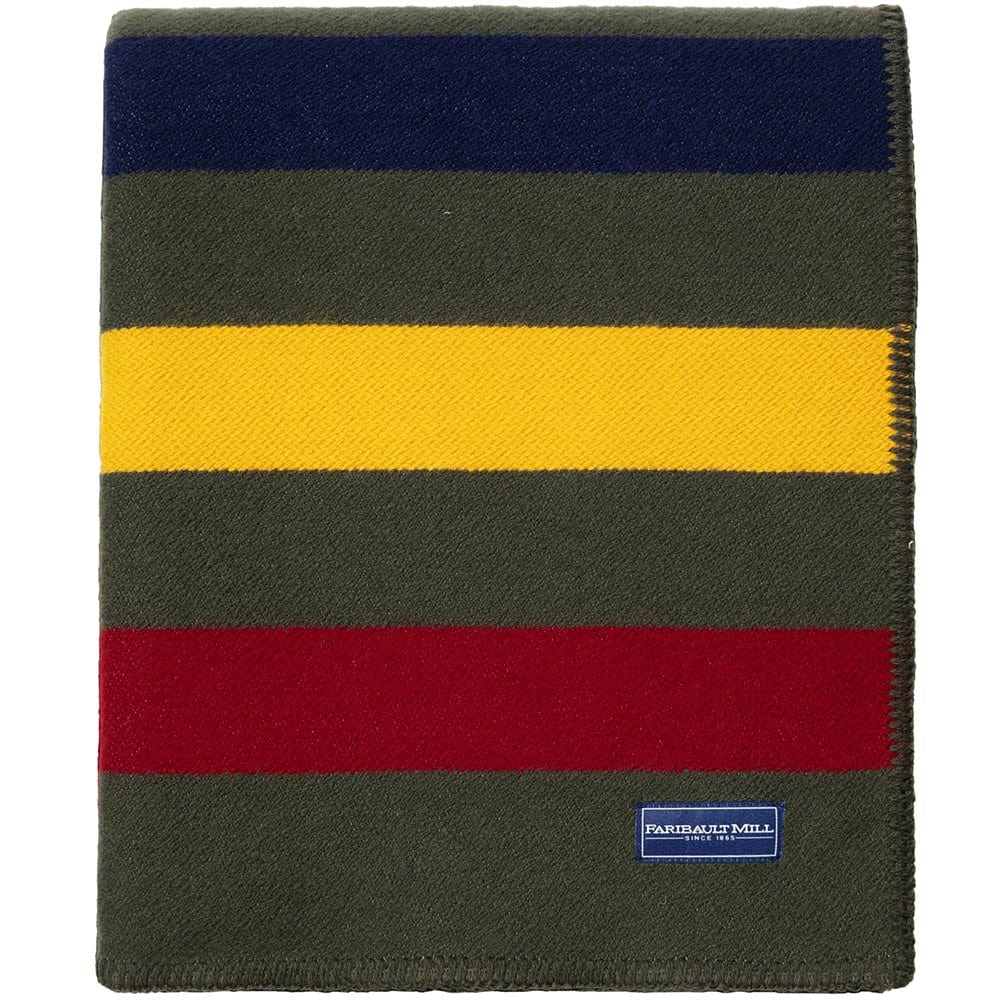 Factory Second Frontier Wool Throw - Olive active Current Dry clean or hand wash group-gallery Stripes