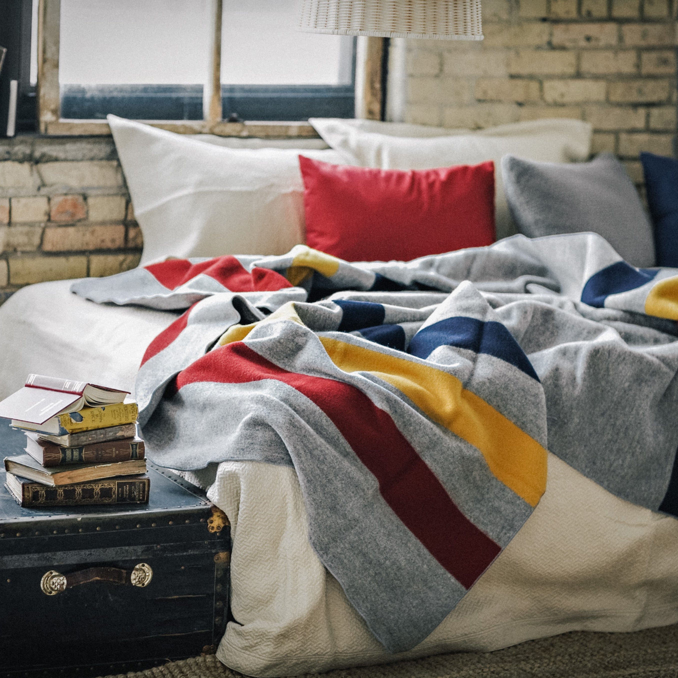 Frontier Wool Blanket active Current Dry clean or hand wash Full Full Price group-gallery King personalization Queen Stripes Twin