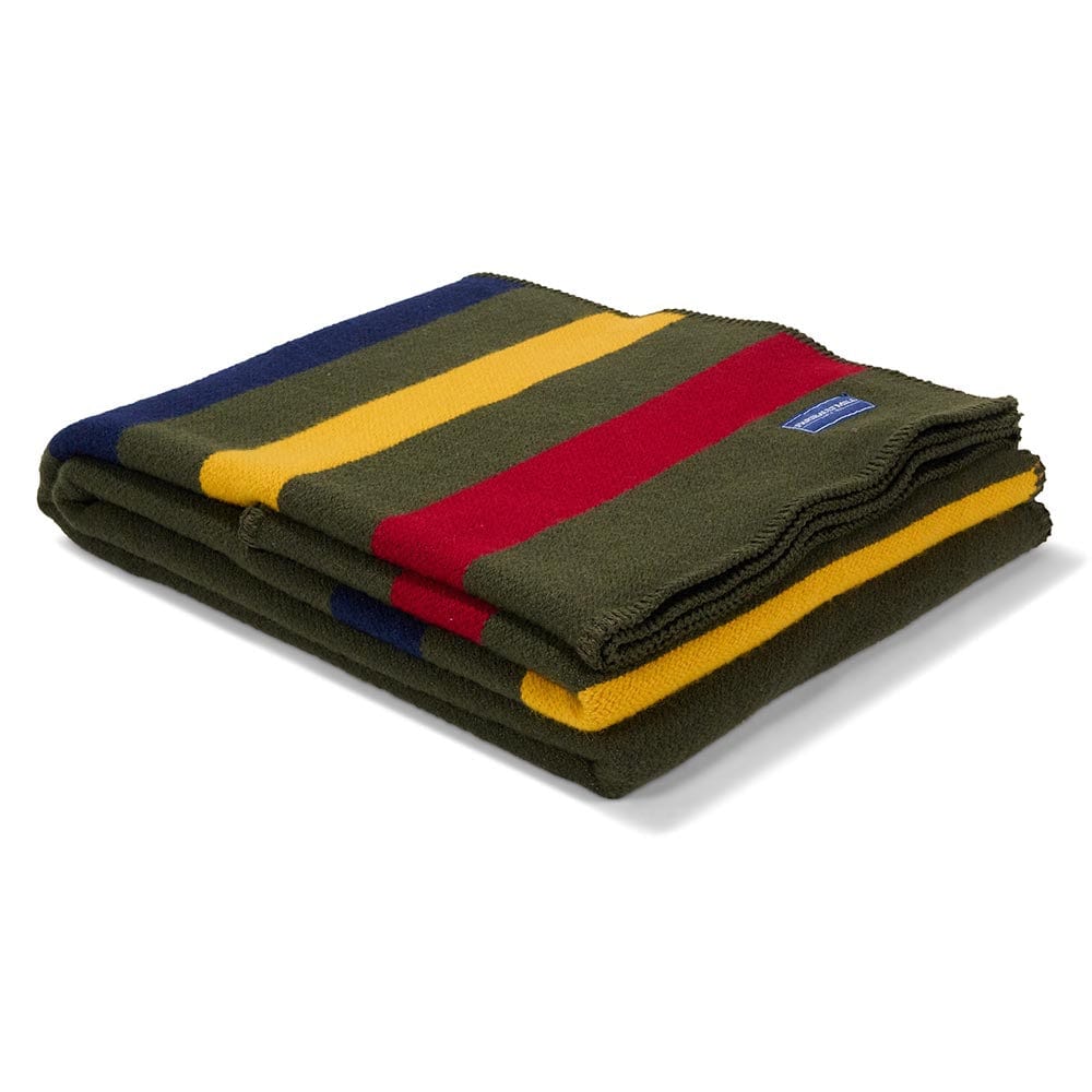 Factory Second Frontier Wool Throw - Olive Olive active Current Dry clean or hand wash group-gallery Stripes