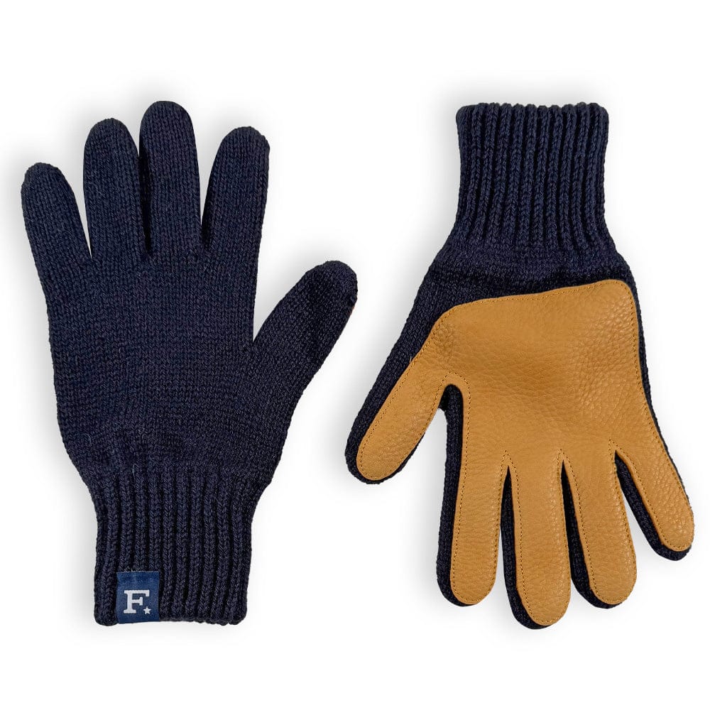 Gloves with Leather Navy