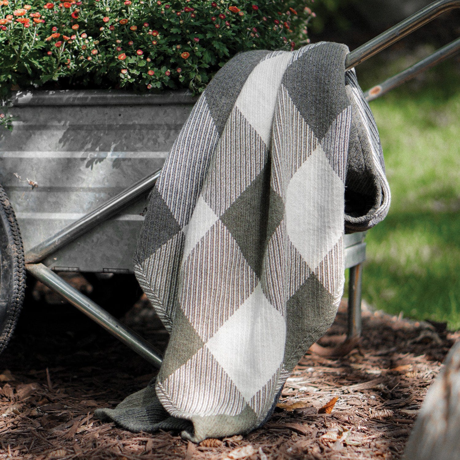 North Star Offset Plaid Throw - Sage Green Current Full Price group-gallery Machine Washable North Star Offset Plaid Throw sustainable throws