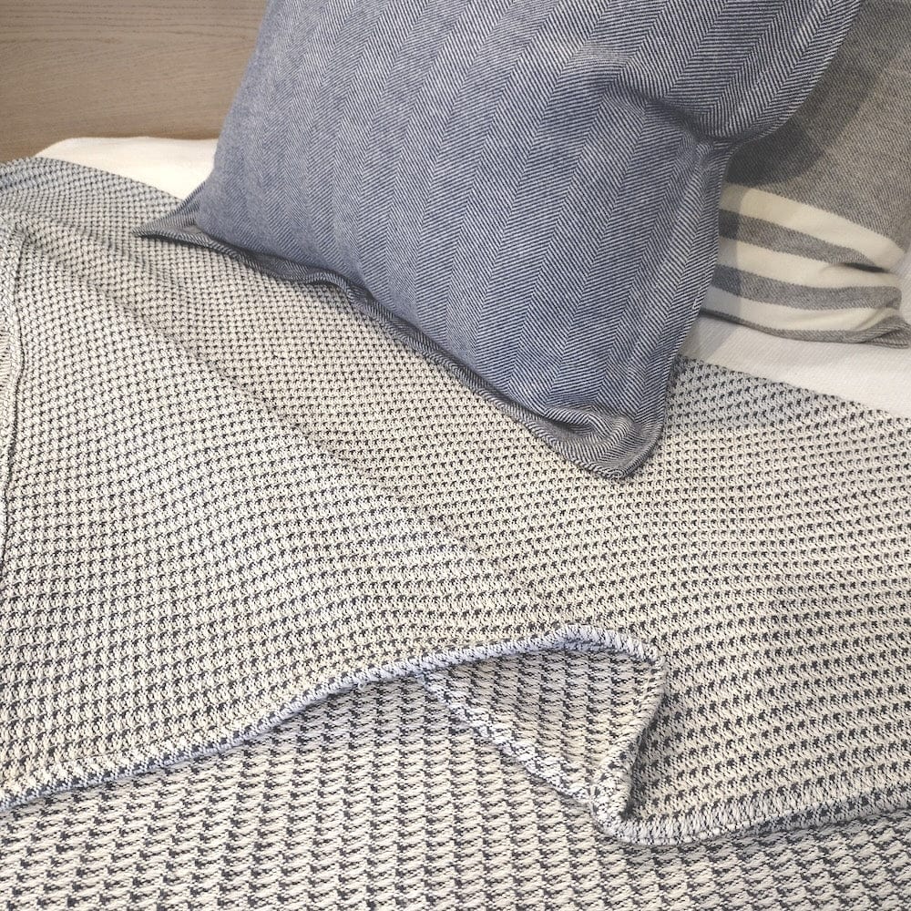 North Star Waffle Weave Blanket - Blue Current group-gallery Machine Washable north star sustainable