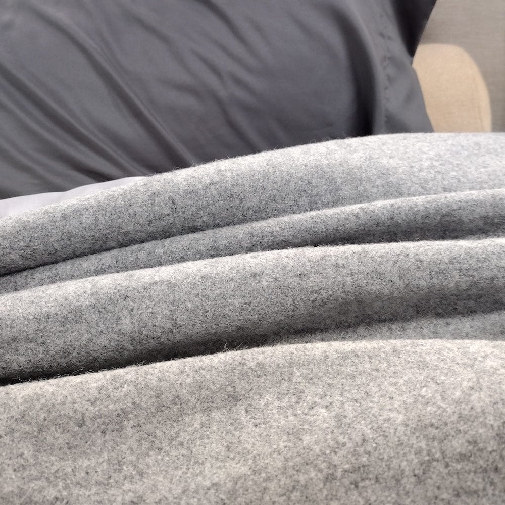 Pure & Simple Wool Blanket - Light Heather Gray active Current Full Full Price group-gallery King machine washable New Lower Price Pure & Simple Wool Blanket Queen Solids Twin