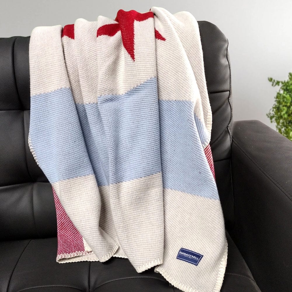 Chicago Flag Wool Throw active Current Dry clean or hand wash Full Price Great Flags