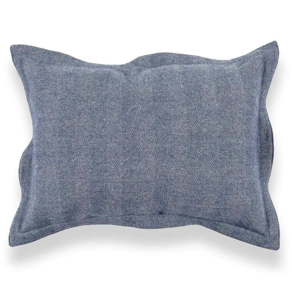 Coastal Cottage Herringbone Sham Blue Steel