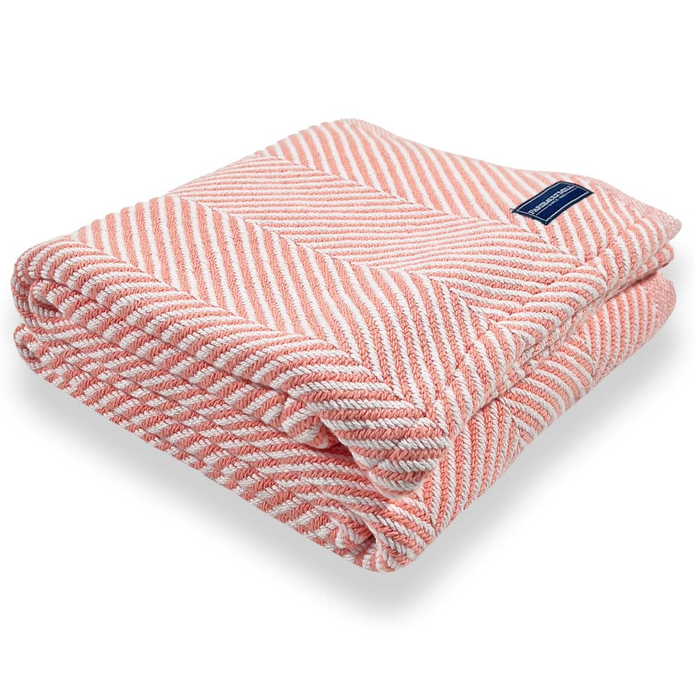 Monhegan Cotton Throw Without Fringe - Papaya active All Throws Best Seller Cotton Throws FWM Herringbone Collection Herringbone Throw machine washable Throws