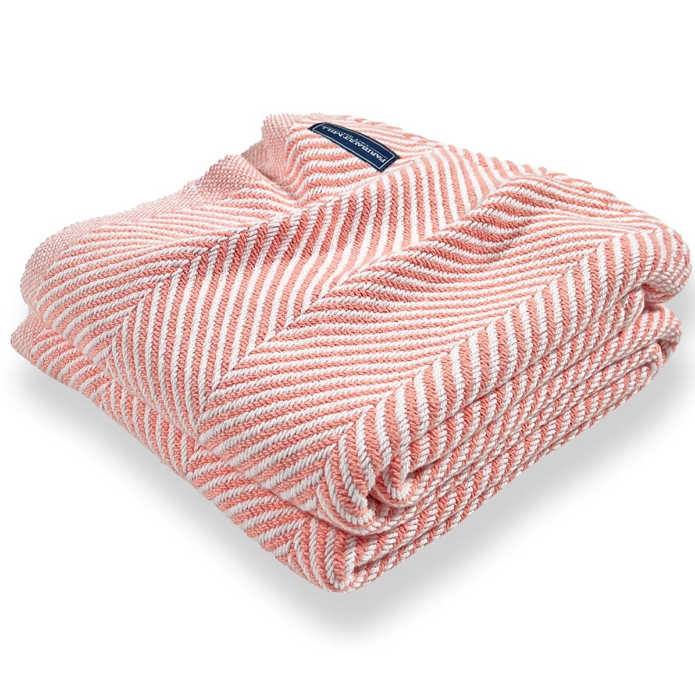Monhegan Cotton Throw Without Fringe - Papaya active All Throws Best Seller Cotton Throws FWM Herringbone Collection Herringbone Throw machine washable Throws