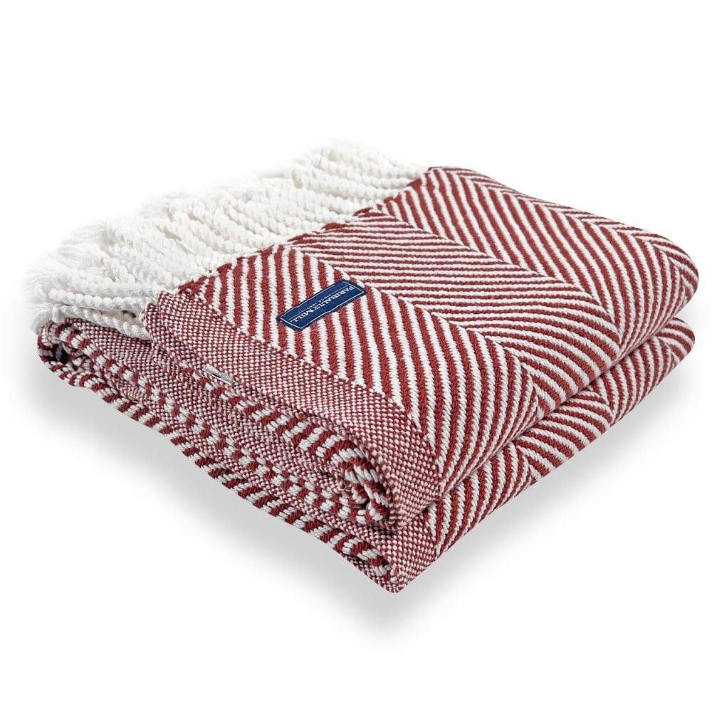 Monhegan Cotton Throw With Fringe active All Throws Best Seller Cotton Throws Current Full Price FWM group-gallery Herringbone Collection Herringbone Throw machine washable personalization Regular Priced Throws