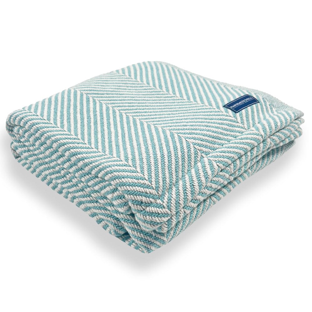 Monhegan Cotton Throw Without Fringe - Island Blue active All Throws Best Seller Cotton Throws Current Full Price FWM group-gallery Herringbone Collection Herringbone Throw machine washable Monhegan Cotton Throw Without Fringe New Lower Price personalization Regular Priced Throws