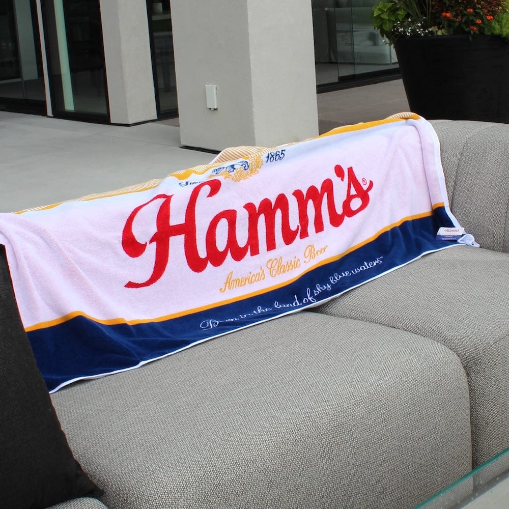 Hamm's Beer Can Towel active Current Hamm's Beer Towel machine washable New Lower Price Sale