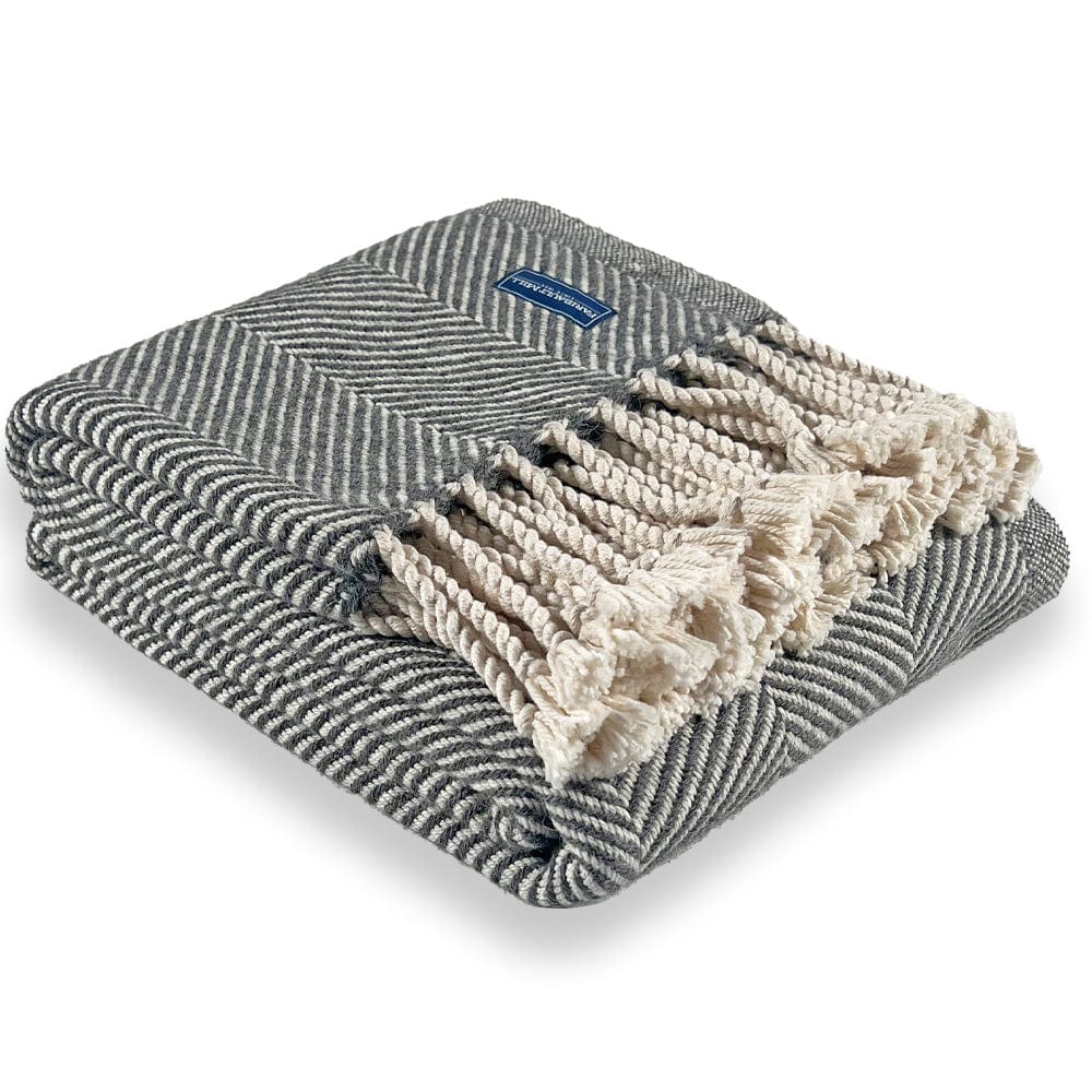 Islesboro Cotton & Alpaca Throw - Grey Heather 48" x 70" plus fringe active Current dry clean only Full Price group-gallery Islesboro Cotton & Alpaca Throw