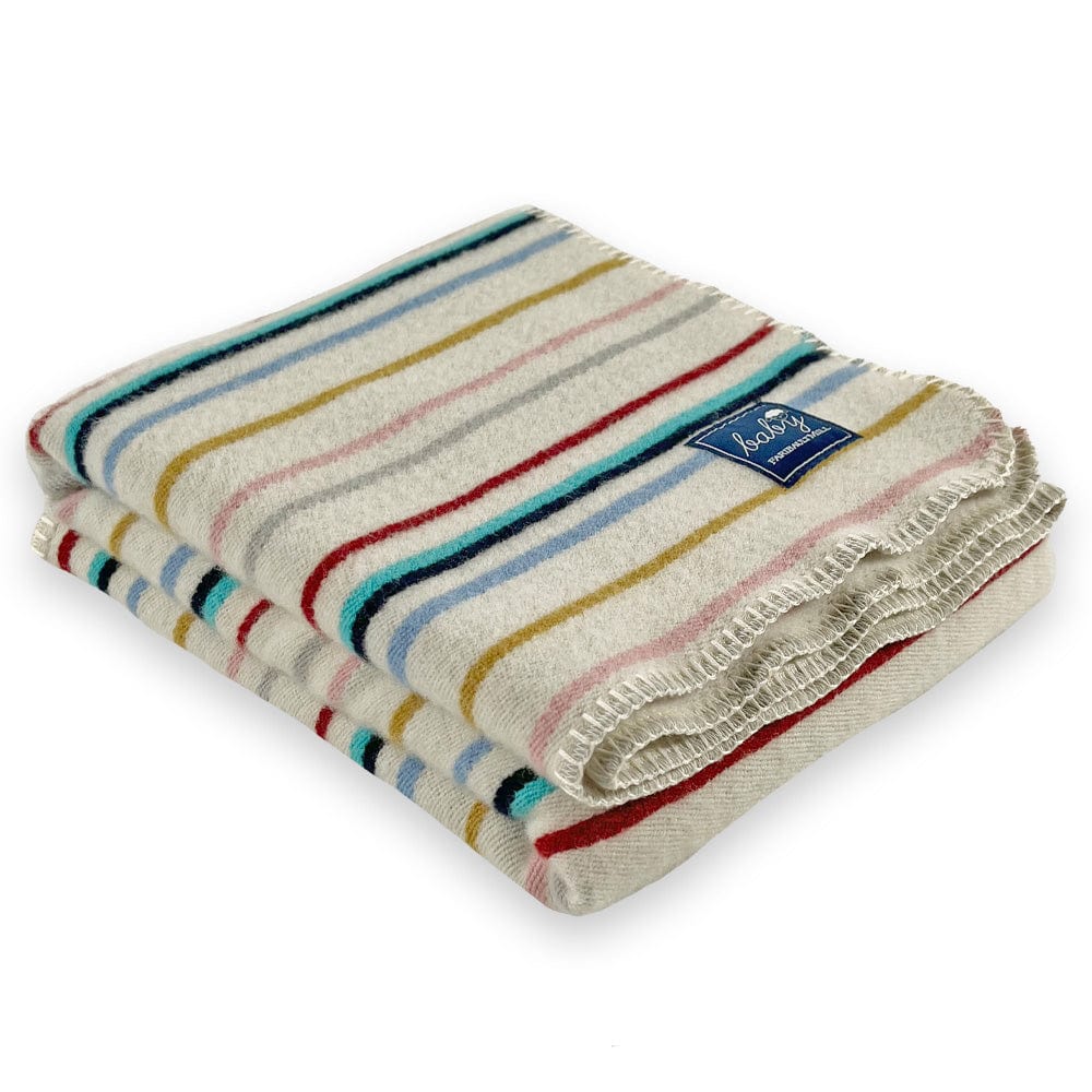 Factory Second Jacquard Stripe Baby Blanket Natural active group-gallery machine washable