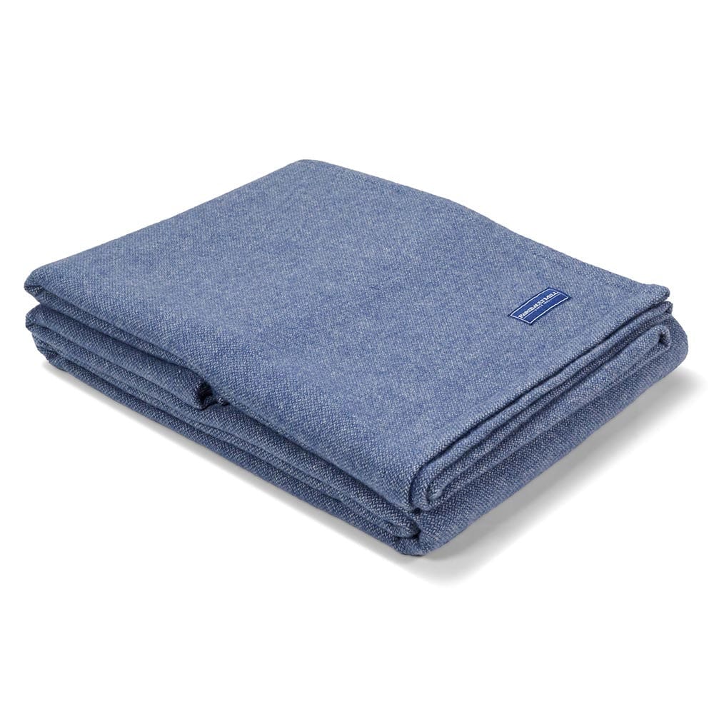 Lakefront Wool Blanket - Blue Steel active Current Full group-gallery King Lakefront Wool Blanket machine washable personalization Queen Solids Twin