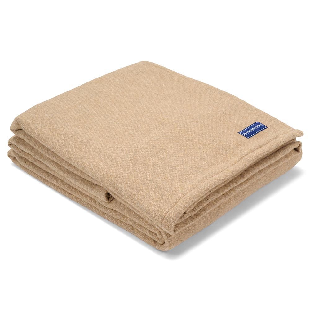 Lakefront Wool Blanket - Heritage Beige active Current Full group-gallery King Lakefront Wool Blanket machine washable personalization Queen Solids Twin