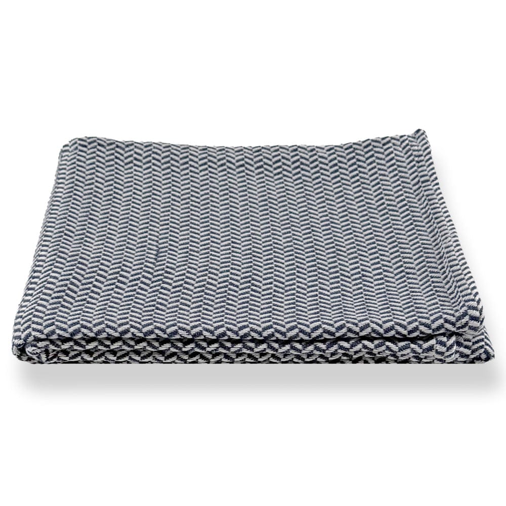 Limited Edition North Star Herringbone Throw - Blue Current Faribault group-gallery Machine Washable sustainable throws