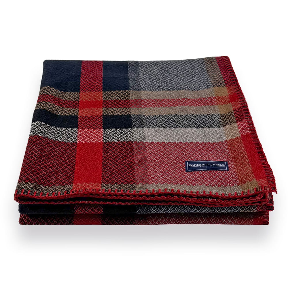 Limited Edition Plaid Throw Blanket - Red/Black active Buffalo Check Wool Throw Current Faribault Full Price group-gallery machine washable Patterns & Plaids