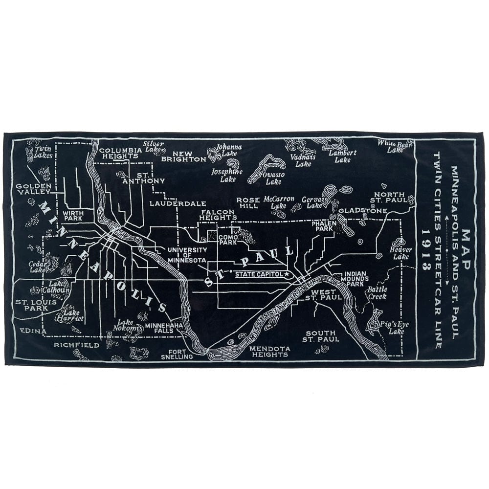 Minneapolis-Saint Paul Map Towel Minneapolis-Saint Paul active Current machine washable New Lower Price Sale