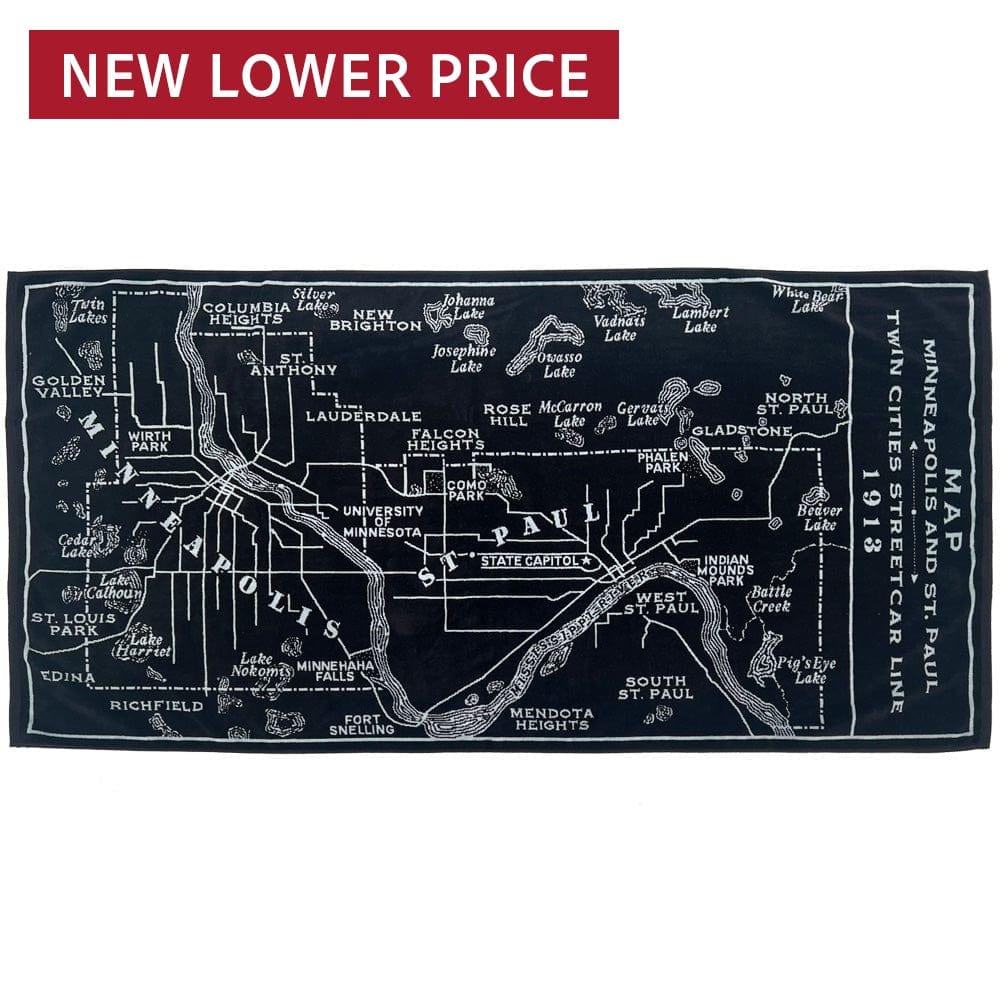 Minneapolis-Saint Paul Map Towel Minneapolis-Saint Paul active Current machine washable Sale