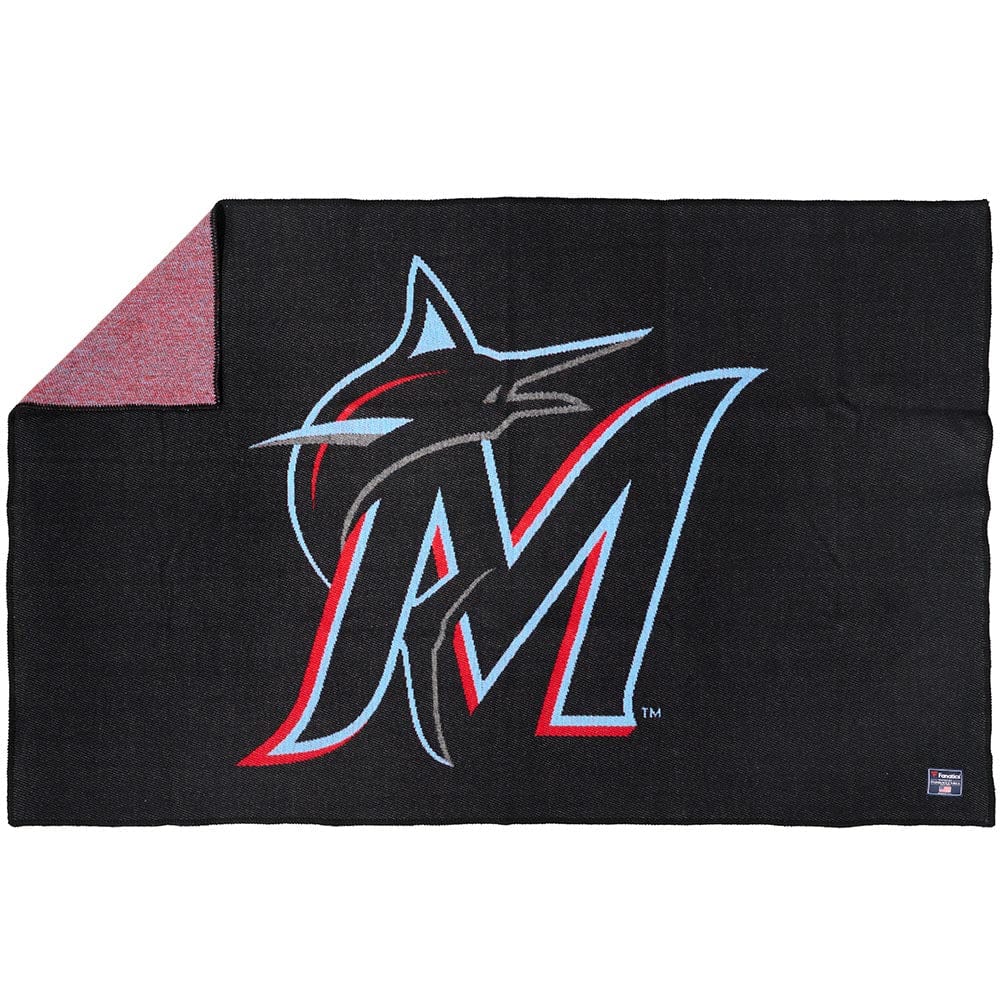 Miami Marlins Wool Throw Blanket active Current Dry clean or hand wash Full Price MLB New Lower Price personalization