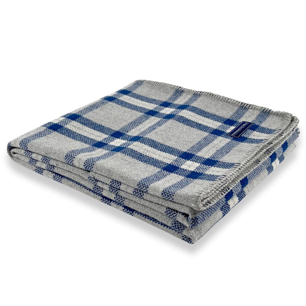 Minnehaha Falls Wool Throw - Blue 50" x 72" active Current Full Price group-gallery machine washable Minnehaha Falls Wool Throw New Lower Price Patterns & Plaids