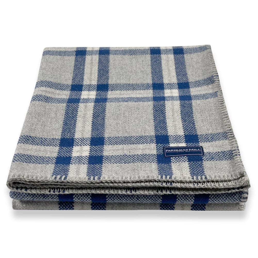 Minnehaha Falls Wool Throw - Blue active Current Full Price group-gallery machine washable Minnehaha Falls Wool Throw New Lower Price Patterns & Plaids