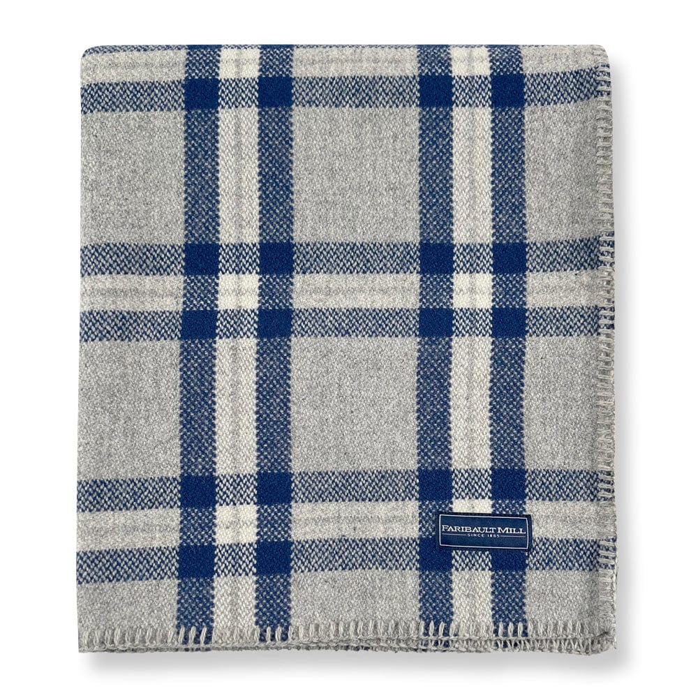 Minnehaha Falls Wool Throw - Blue active Current Full Price group-gallery machine washable Minnehaha Falls Wool Throw New Lower Price Patterns & Plaids