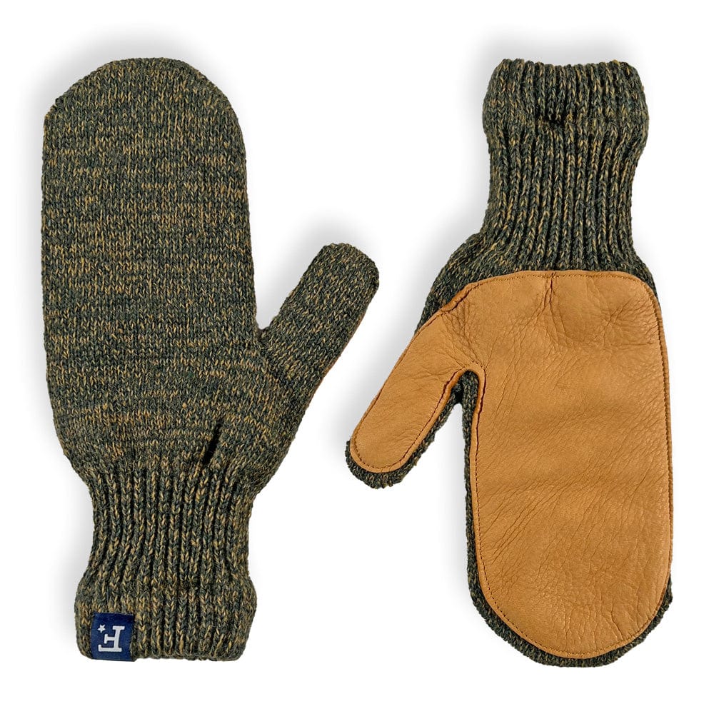 Mittens with Leather - Olive active Current dry clean only group-gallery