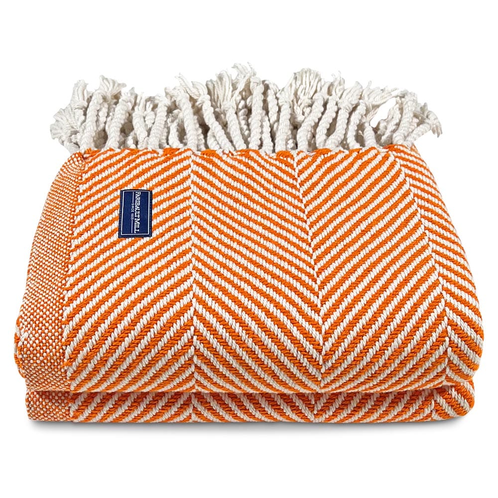 Monhegan Cotton Throw With Fringe active All Throws Best Seller Cotton Throws Current Full Price FWM group-gallery Herringbone Collection Herringbone Throw machine washable personalization Regular Priced Throws