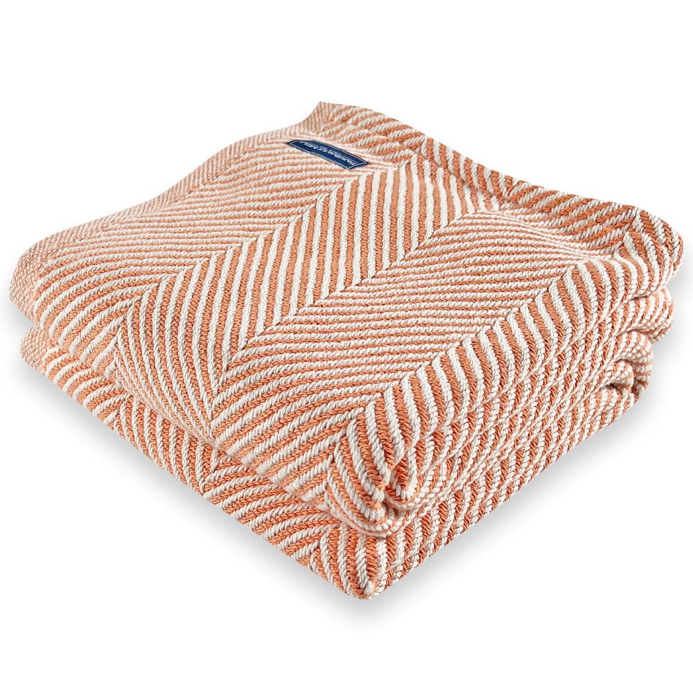 Monhegan Cotton Throw Without Fringe - Bittersweet Bittersweet Fringeless active All Throws Best Seller Cotton Throws FWM Herringbone Collection Herringbone Throw machine washable Throws