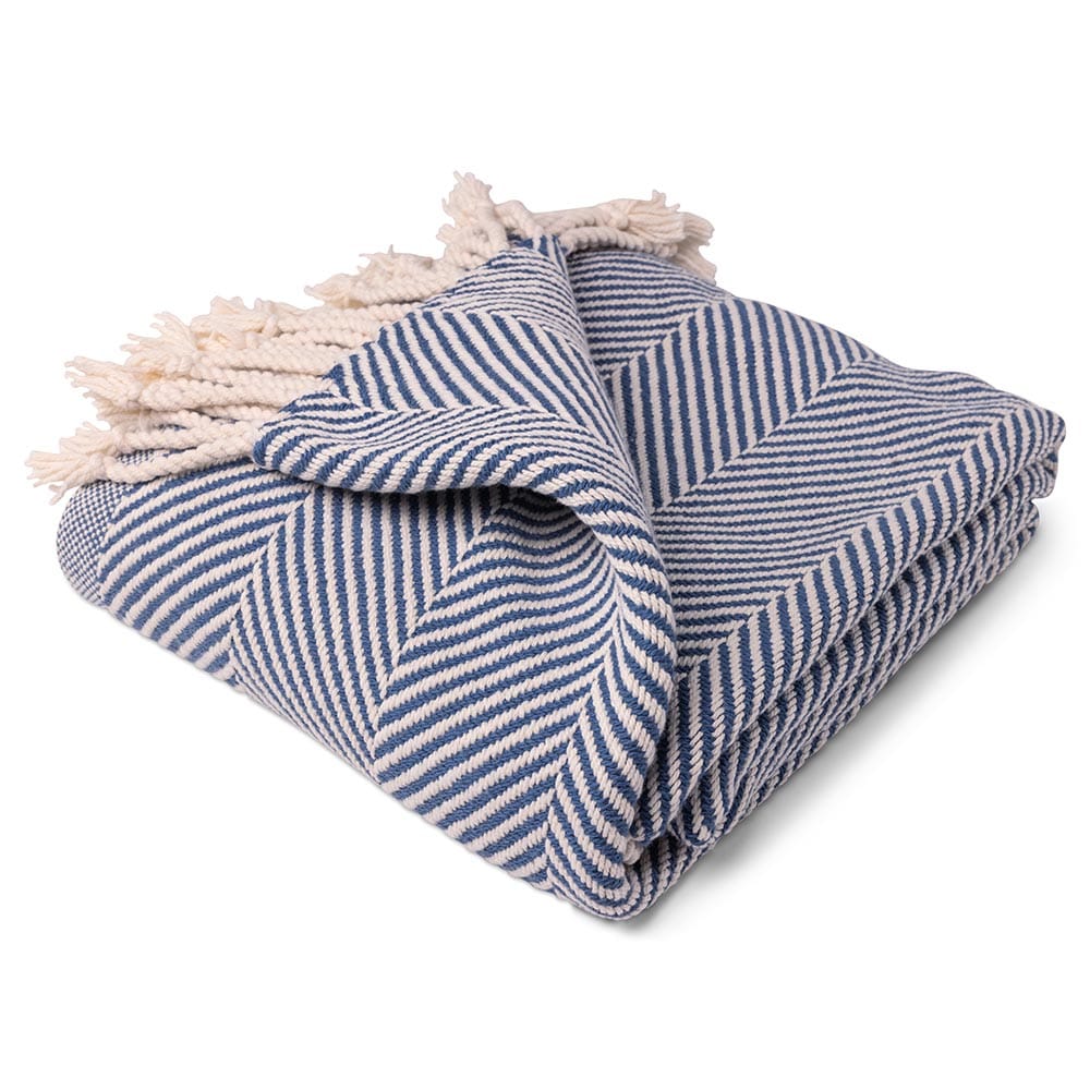 Monhegan Cotton Throw With Fringe active All Throws Best Seller Cotton Throws Current Full Price FWM group-gallery Herringbone Collection Herringbone Throw machine washable personalization Regular Priced Throws