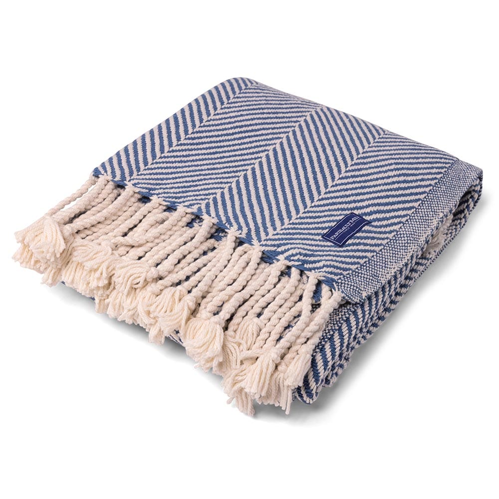 Monhegan Cotton Throw With Fringe active All Throws Best Seller Cotton Throws Current Full Price FWM group-gallery Herringbone Collection Herringbone Throw machine washable personalization Regular Priced Throws