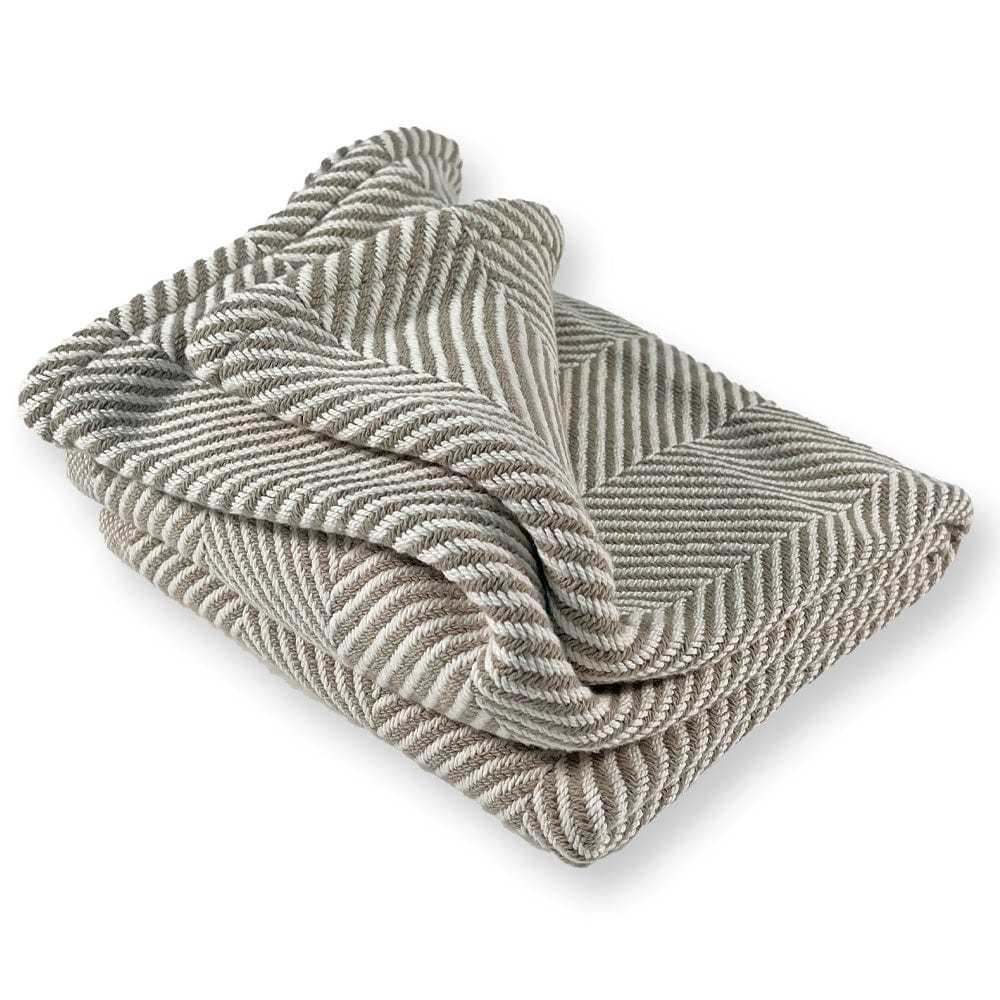 Monhegan Cotton Throw Without Fringe - Stone active All Throws Best Seller Cotton Throws FWM Herringbone Collection Herringbone Throw machine washable Throws