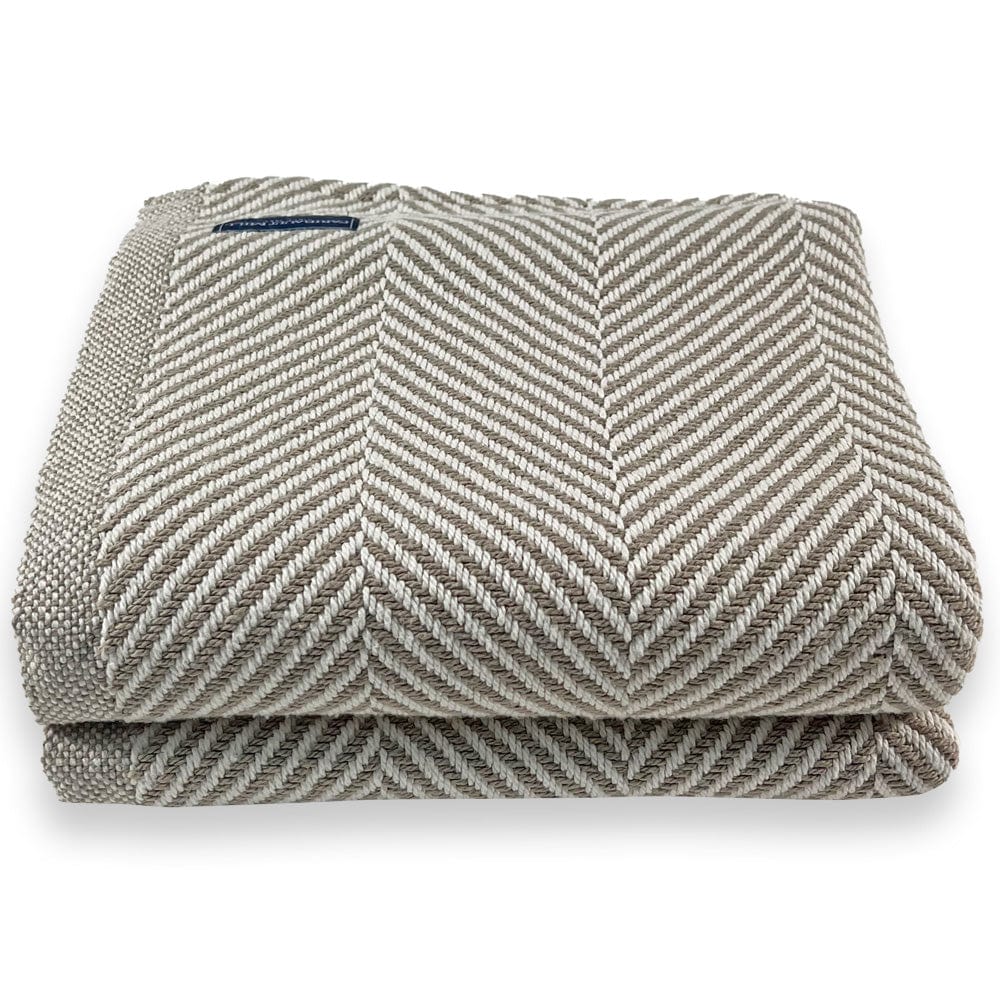 Monhegan Cotton Throw Without Fringe - Stone active All Throws Best Seller Cotton Throws FWM Herringbone Collection Herringbone Throw machine washable Throws